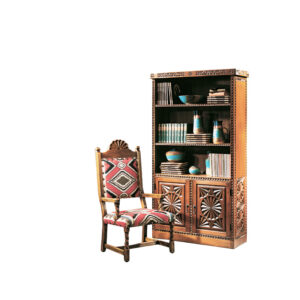 16th C. Spanish Bookcase and Tesuque Sitting Chair