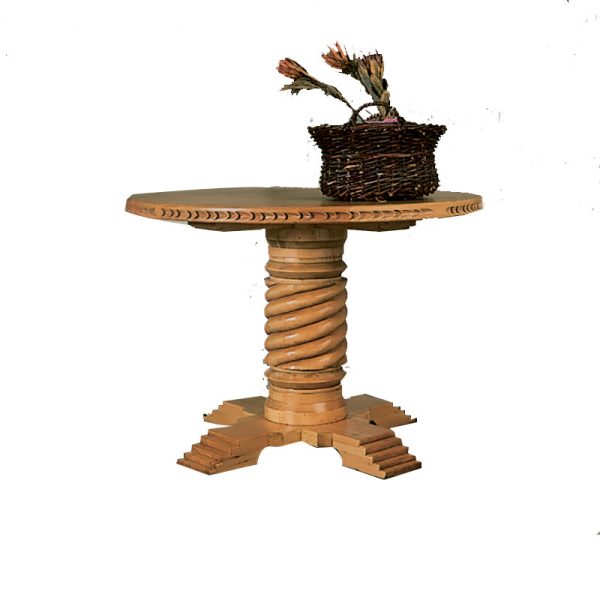 Santa Fe Rope Carved Pedestal Table