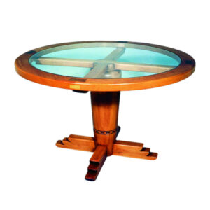 Pueblo Pedestal Table with Glass Top